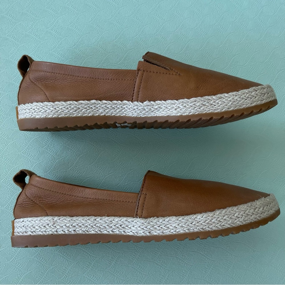 Sorel Ella Women's Camel Leather & Jute Slip On Flats Espadrille - Picture 2 of 8